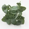 10pcs/로트 시뮬레이션 꽃 인공 녹색 식물 결혼식 장식 가짜 유칼립투스 잎 5 포크 실크 그린 잔디 가지
