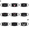 Anime mignon ours fête faciale masque adultes enfants amusant moitié inférieur face masque étouffant la poussière réutilisable masque en coton à vent chaud noir wh7566049