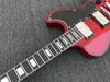 高品質のブロックインレイ透明レッドマホガニーエレクトリックギター6ストリングソリッドボディホットセル