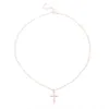 Collier croix chaîne en or d'été, petite croix en or, bijoux religieux, collier pour femmes