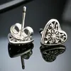 Wholesale Heart CZ Diamond Stud Earrings for Pandora 925 Sterling Silver Jewelry with original box fashion snowflake ladies earrings holiday