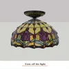 Tiffany tulpanlampa 30cm europeisk pastoral vintage färgad glas ljusarmaturer matsal sovrum gångjärn korridor taklampa tf060