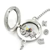 10 sztuk Srebrny A-T Alfabet List Floating Charm Initation Locket Charms Wisiorki do pływających medalion DIY Urok LSFC113