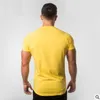 Dorywczo Męskie Koszulki Szybkie Suche Tight Fitness Running T Koszulki Mężczyźni Krótki Rękaw Siłownia Kompresja Koszula Mężczyzna Sportswear z M-2XL