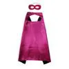 70*70cm cape double couche de super-héros uni avec ensemble de masque cape cosplay déguisement 6 couleurs au choix