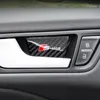 4x Carbon Fiber Car styling Inner Door Handle Bowl Cover Trim stickers Fit for Audi A3 A4 A5 A6 A7 Q3 Q5 Q7 B6 Auto Accessories204B