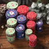 4 Pçs / set Natal Folha de Flandres Papai Noel caixas de armazenamento de doces latas de presente de criança caixa de biscoito jar Presente de Ano Novo latas decorativas supplie