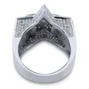 Anello 3D 3D ghiacciato da pentagramma bling placcato in oro cz simulato anello hip hop diamante per uomini donne cubiche zirconia designer di gioielli accessori