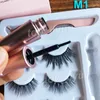 3 Pairs Magnetic False Eyelashes & Magnetic Liquid Eyeliner & Tweezer makeup set magnet False eyelashes Natural reusable 3D eyelash No Glue