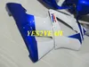 Injektionsfeoking Body Kit för Honda CBR900RR 929 00 01 CBR 900RR CBR 900 RR 2000 2001 Vitblå Fairings Bodyowrk + Presenter HZ52