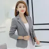 Blazer de alta calidad, chaqueta recta y lisa, abrigo de estilo de oficina para mujer, ropa Formal de negocios, Tops de moda pesados de Color sólido