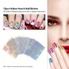 3D Nail Art Sticker Damgalama Tabaklar Şablon Shinning Hollow Fransız Çıkartmalar Manikür Stencil İpuçları Polonyalı Çıkartmaları Noel için 24 adet / takım