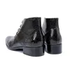 Mode d'hiver hommes bottes en cuir véritable bottines grande taille hommes à lacets Bullock mâle paty chaussures de bal fête chaussures habillées formelles