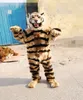 High-quality Real Pictures Deluxe tiger mascot costume animal fur Mascot Cartoon Character Costume Adult Size free shipping