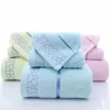 Zestaw rękawicy do łazienki w wodzie bawełniany 1PC Ręcznik 2PCS twarz ręcznik niebieski kremowy różowy tkaninę domową