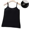 Camisoles Tanks 2021 Soutien-gorge rembourré Débardeur Femmes Modal Spaghetti Solide Cami Gilet Femme Camisole avec vêtements de fitness intégrés1