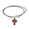 Cross Reiki Natural Stones Turkos Rosa Kvartspelare Charms Hängsmycke Halsband för Kvinnor Män Present Tillbehör