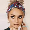 Hurtownie-Moda Kobiety Dziewczyny Czeski Zespoły do ​​włosów Print Opaski Vintage Cross Turban Bandaż Bandanas 2020 Hairbands Akcesoria do włosów