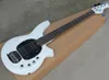 Factory wholesale 5 strings white music electric guitar bass with active circuit,white pickguard,rosewood fretboard