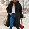 Manteau Long en fausse fourrure pour femme, épais et moelleux, streetwear noir, mode féminine, Cardigan, vêtements d'extérieur, hiver