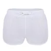 Mens Swim Briefs Soft See Through Swimwear Men Sexig baddräkt Beach Boxer Shorts Swimming Trunks Drawstring Lightweight Panties1286C