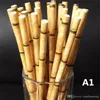 カラフルな生分解性竹の藁竹製のストロー環境にやさしい25ピースの夕方のパーティーを使う竹の藁を飲む