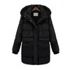 Mode-eend donsjack winterjas vrouwen elegante dames dons parka hooded plus size vrouwelijke jassen uitloper LJ0410