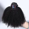 VMAE Afro Curly Peruvian Virgin Clip em Extensão de Cabelo American Human Natural Hair 100g 120g 140g 160g 180g 200g preto