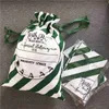 Groene streep Santa Sacks Can Mix Colors Candy Tassen Grote Kerstmisverlaging