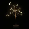 Interruptor de toque USB Controle 36 LED Pérola fogo Árvore Luz de fio de cobre abajur para Casa Xmas Nightlight