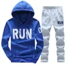 Mens tracksuit set 2018 sportkläder övning hoodies kostym höst vinter män sweatshirt jogger byxor sätta sudaderas hombrre d28