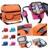 Portable Large Insulated Lunch Bag Box Cooler Bento Tote Storage Bags Oxford Picnic Pouch Bags with Shoulder Strap