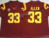 NCAA 2020 USC Trojans Jersey Vermelho 43 Troy Polamalu 55 Junior Seau 33 Marcus Allen College Football jerse