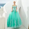 2019 Mode Bateau Appliques Robe De Bal Quinceanera Robes À Lacets Plus La Taille Douce 16 Robes Débutante 15 Ans Robe De Soirée Formelle BQ210