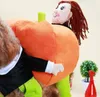 Rolig Teddy Poodle Pet Dog Raises Pumpkin Transform Costume Villain Holding Pumpkin Santa Claus Kläder Pet Transformation Outfit Suit