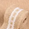 Christmas Ribbon Jute Burlap Rustic Vintage Wedding Decor linen Gift Box Wrap Lace Ribbon Roll Merry Christmas Party Supplies