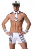 Sexy masculino cosplay traje festa de halloween marinha marinheiro uniforme roupas shorts com boné colarinho gravata punhos roupa de noite lingerie masculino play190i
