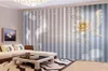 Cortina 3d Promoción de ventana Diamantes minimalistas elegantes y flores delicadas Sala de estar personalizada Dormitorio Cortinas bellamente decoradas