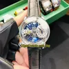 Statisk version Luxury Watches CR7 Epic X Chrono Astronomical Tourbillon Skeleton Diamonds Dial Swiss Quartz Mens Watch Diamond Cas195w