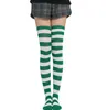 Sexiga Kvinnor Lång Stripe Socks Festival Cosplay Kostym Prop Long Tube Strykning College Girls Knä Highs Sock Mid-Calf Längd Strumpor