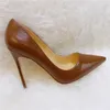 free fee style brown matt leather point toe high heels shoes boots pumps bride wedding party shoes stiletto 12cm 10cm 8cm