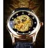 Wydajność Diamond Display Dragon Golden Display Luminous Hand Men Watch Watch Top Marka Luksusowa Wodoodporna Mechaniczna Watch265e