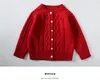 детская одежда детская кофта кардиган пуговицы сплошной цвет вязаный свитер сплошной цвет 100% хлопок бутик девушка весна осень свитер