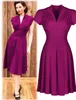 女性のヴィンテージスタイルのヴィンテージ1940年代のシャツのシャツのトランペットイブニングドレスドレススイングスケーターウエディングドレス