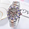 Iced Out Uhren Frauen Hip Hop Bling Diamant-Mens-Geschäfts-Uhr-Legierungs-Quarz-Armbanduhr-freies Schiff