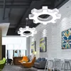 Il nuovo lampadario da ufficio in stile industriale ha condotto la lampada creativa con attrezzi artistici, moderna lampada minimalista in ferro da palestra per internet café
