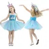 children dresses sequined applique suspender skirts Summer girl color mesh tutu skirt colorful Polaroid Princess short dress M081