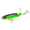 Fishinapot Whopper Popper 9 cm 13g Topwater Balıkçılık Cazibesi Yapay Sert Yem 3D Gözler Plokper Yumuşak Döner Kuyruk Olta Takımı T191016