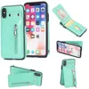 Mode portemonnee hoesjes rits lederen telefoon back case met creditcard slots houder luxe PU cover voor iphone x 8 7 6 s plus