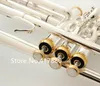 Hot Sell LT180S-37 Trumpet B Flat Silver Plated Professional Trumpet Musical Instruments with Case Free Shipping